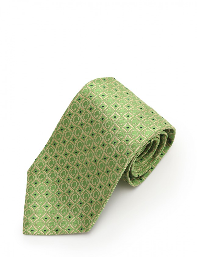 グッチ GUCCI ネクタイ レギュラータイ G柄 総柄 シルク 黄 イエロー