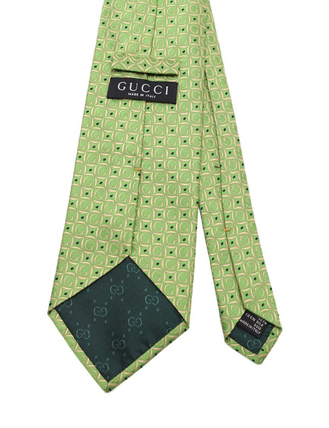グッチ GUCCI ネクタイ レギュラータイ G柄 総柄 シルク 黄 イエロー