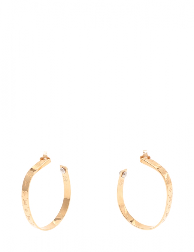 ルイヴィトン LOUIS VUITTON ピアス フープイヤリング ナノグラム  