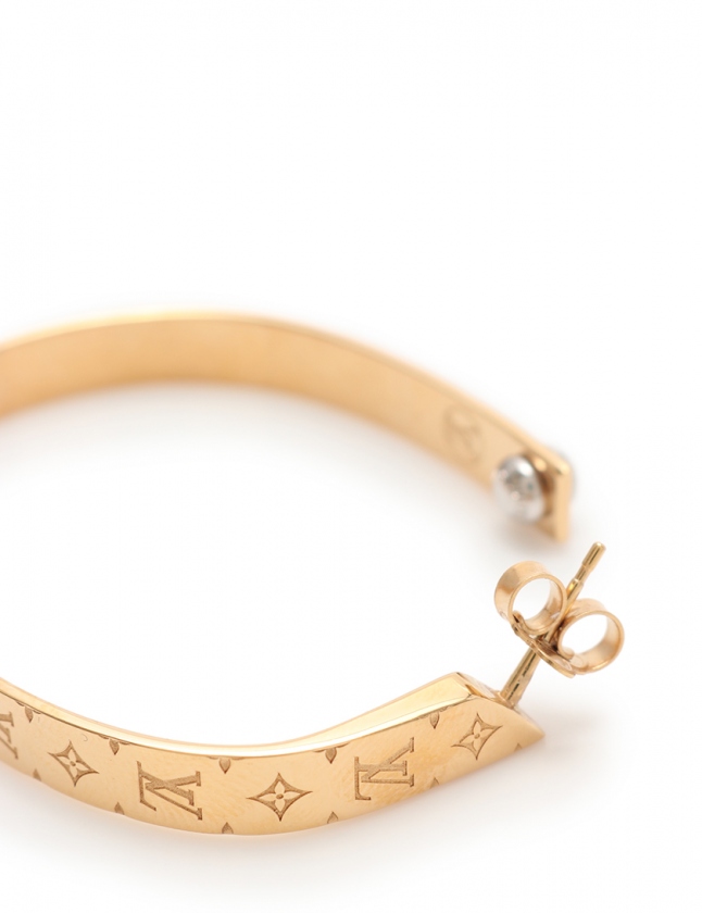 Louis Vuitton ナノグラム フープピアス ゴールド M00220 LOUIS VUITTON ルイヴィトン M00220 ピアス・ナノグラム