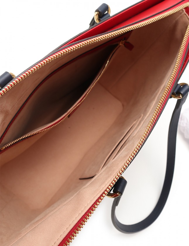 GUCCI GGスプリーム トートバッグ 415721 PVC レザー レッド