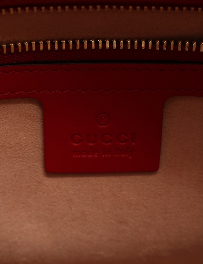 GUCCI GGスプリーム トートバッグ 415721 PVC レザー レッド