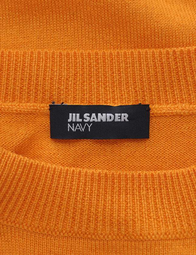 JIL SANDER オレンジ クルーネック トレーナー JIL SANDER SWEATER MN LS クルーネック プルオーバーニット