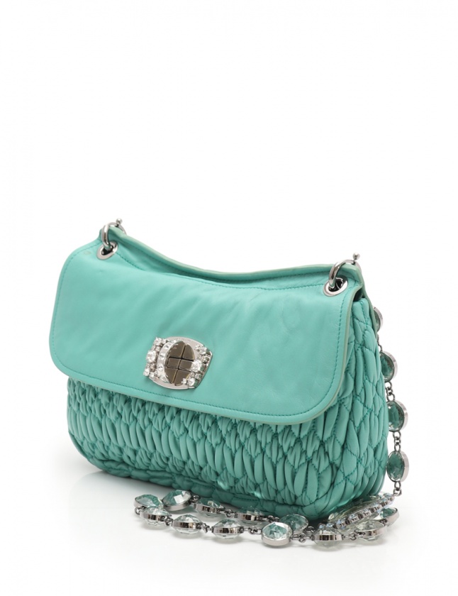 ミュウミュウ miumiu ショルダーバッグ ナッパ クリスタル マテラッセ 