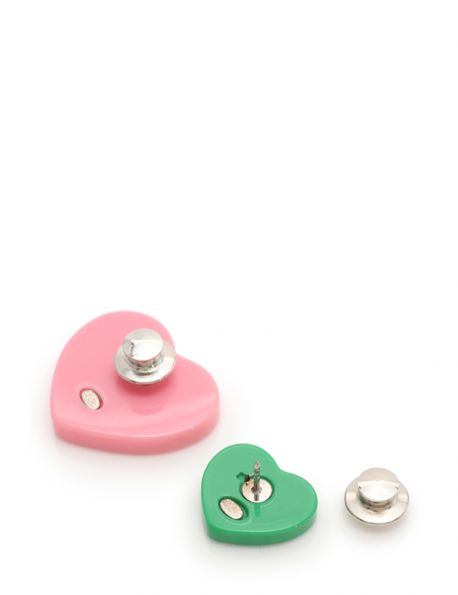 シャネル CHANEL ピンブローチ ココマーク 緑 ピンク アクセサリー 2個 