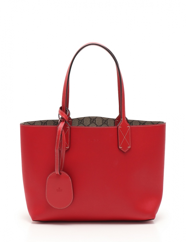 グッチ GUCCI トートバッグ GGスプリーム ベージュ 赤 372613