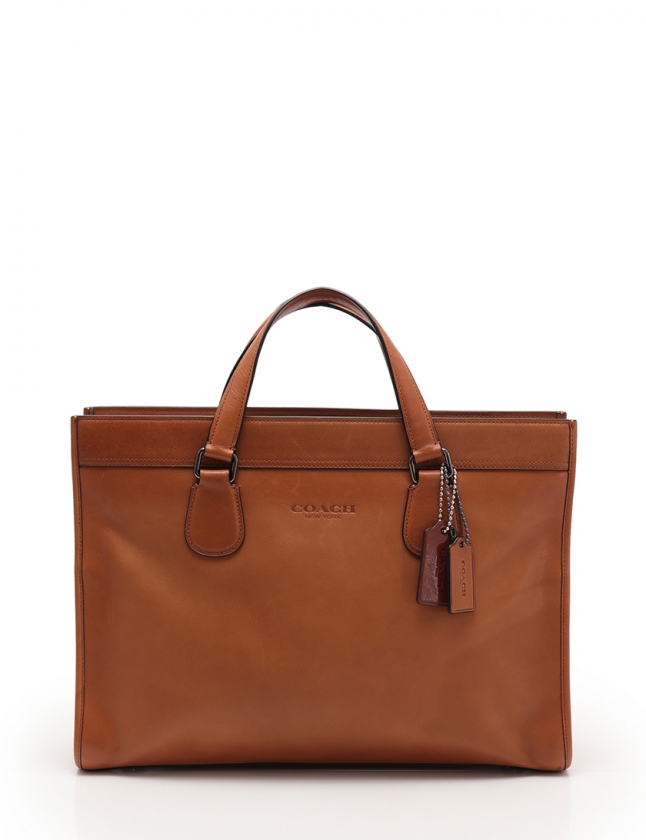 コーチ ビジネスバッグ ec-21365 キャメル ブラウン F71561 美品