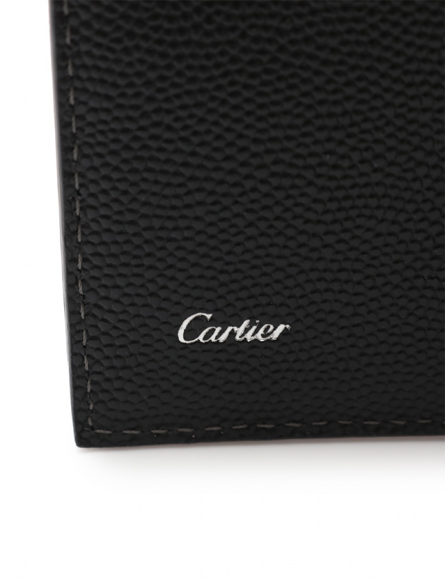 極美品✨Cartier カルティエ　名刺入れ　サントス　ブラック　本革 カルティエ Cartier 名刺入れ カードケース サントス 黒 小物 レザー