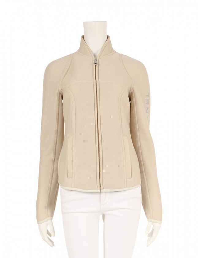 シャネル CHANEL ブルゾン スポーツライン ベージュ 36 アウター ワン  