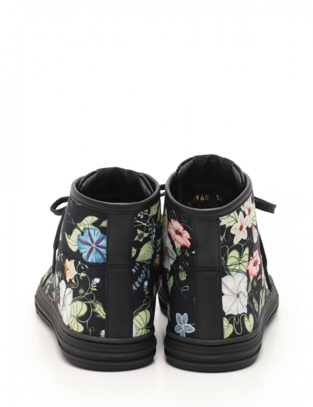 グッチ GUCCI ハイカットスニーカー 黒 緑 マルチカラー 36 シューズ