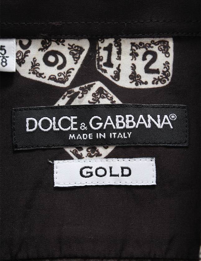 ドルチェ&ガッバーナ ドルガバ DOLCE&GABBANA シャツ カジュアルシャツ 黒 白 15/38 トップス 長袖 ダイス柄 XS コットン メンズ ドルチェ&ガッバーナ ドルガバ DOLCE&GABBANA シャツ カジュアルシャツ 黒 白 15/38 トップス 長袖 ダイス柄 XS コットン メンズ