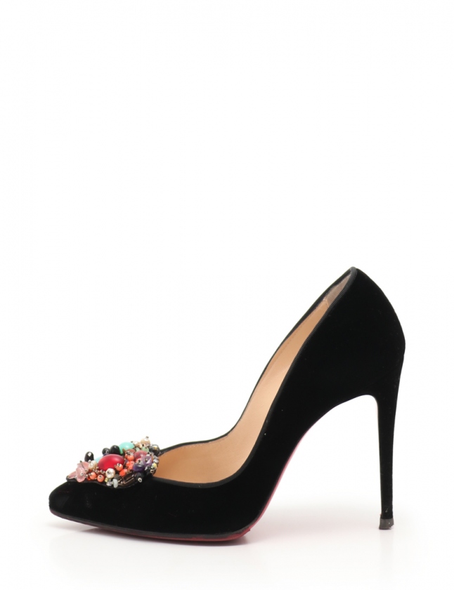 クリスチャンルブタン Christian louboutin パンプス ヒール 黒 マルチ 