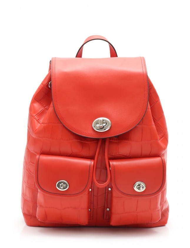コーチ COACH バックパック リュック オレンジ 37736 レザー クロコ型 