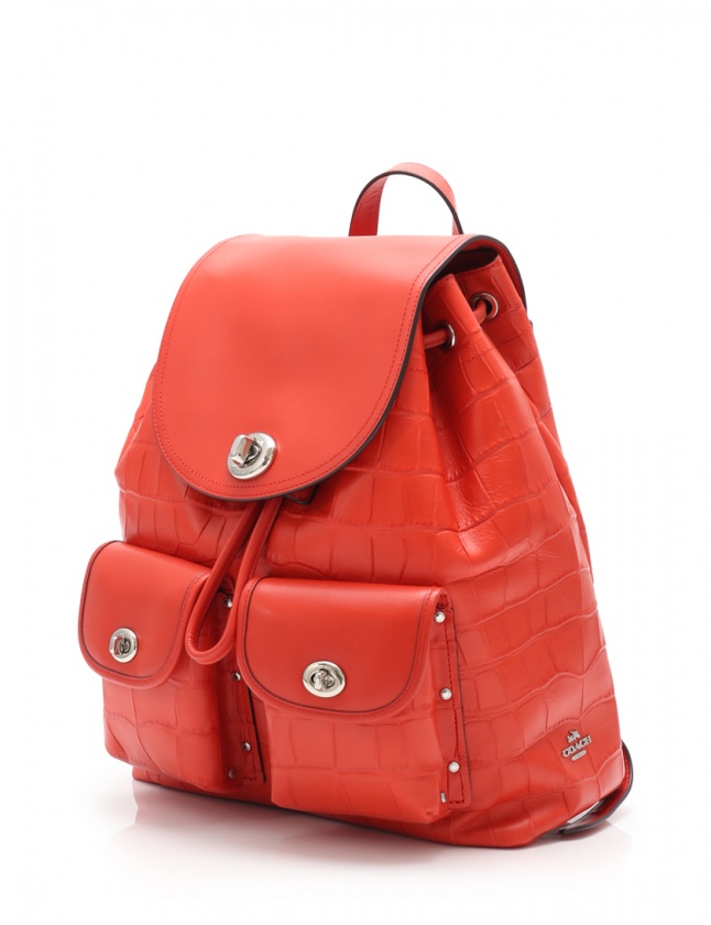 コーチ COACH バックパック リュック オレンジ 37736 レザー クロコ型 