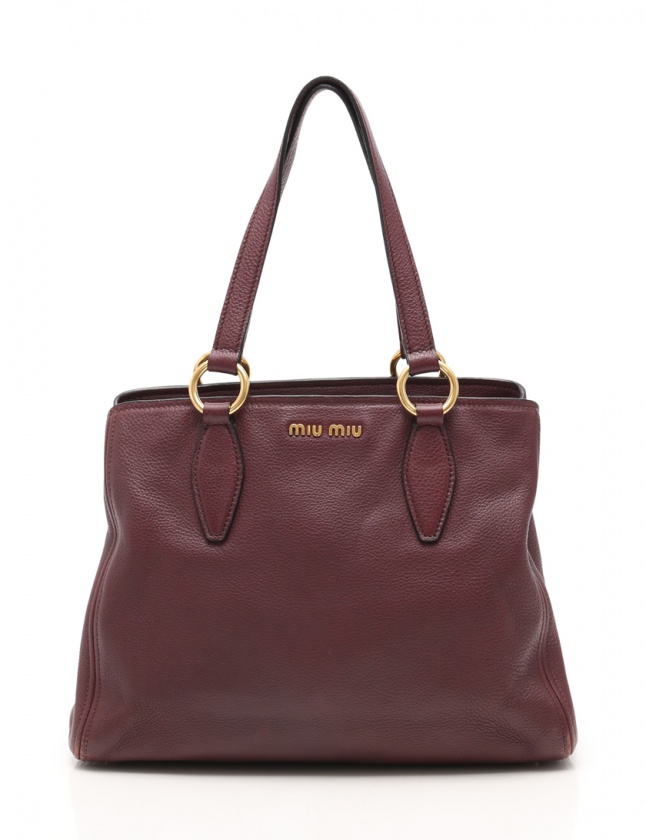 ミュウミュウ miumiu ハンドバッグ ショルダーバッグ ボルドー RR1945 