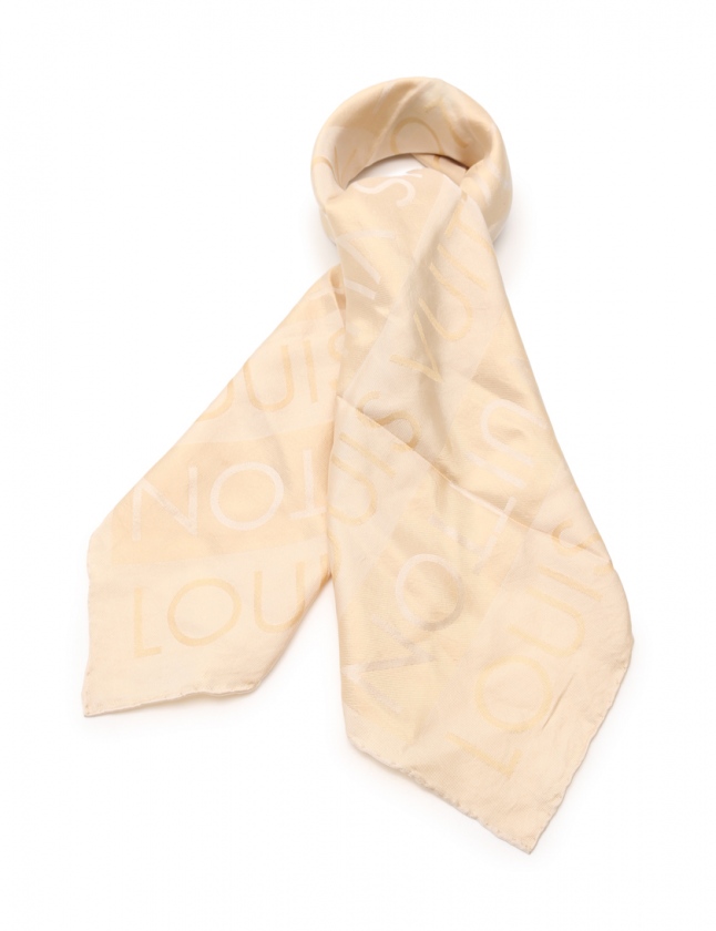 ルイヴィトン LOUIS VUITTON 大判スカーフ スクエア ベージュ 小物 