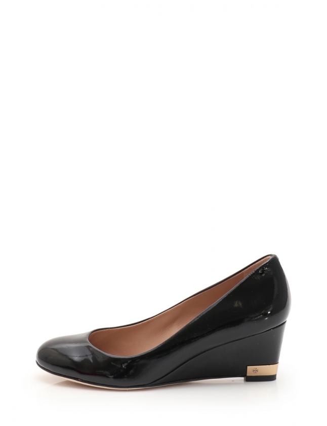 トリーバーチ TORY BURCH パンプス ウエッジソール 黒 5 1/2 M  