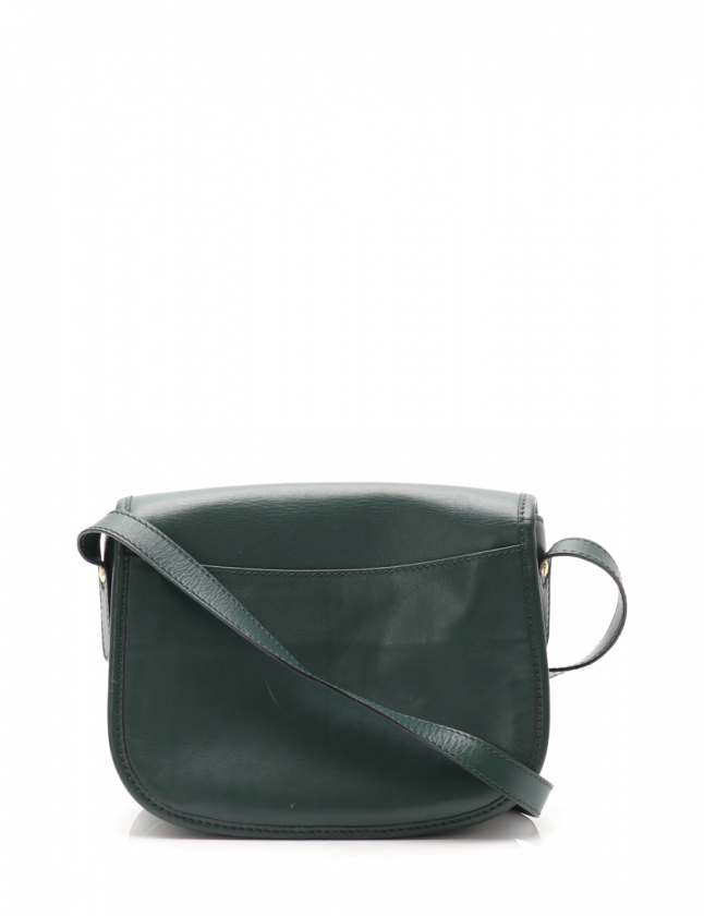 セリーヌ CELINE ショルダーバッグ ポシェット 緑 レザー ヴィンテージ