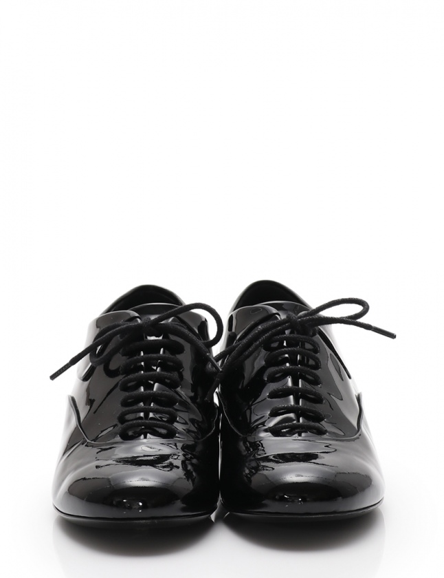 シャネル CHANEL ドレスシューズ レースアップシューズ ココマーク 黒  