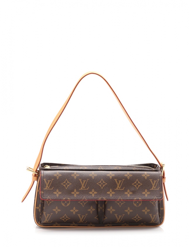 ルイヴィトン LOUIS VUITTON ショルダーバッグ ヴィバシテMM モノグラム 茶 M51164 PVC レザー レディース 日本特注 LOUIS M51164 ヴィバシテMM ハンドバッグ VUITTON ハンドバッグ