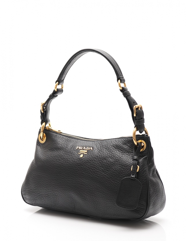 プラダ PRADA ワンショルダーバッグ 黒 B4894M レザー VITELLO DAINO 