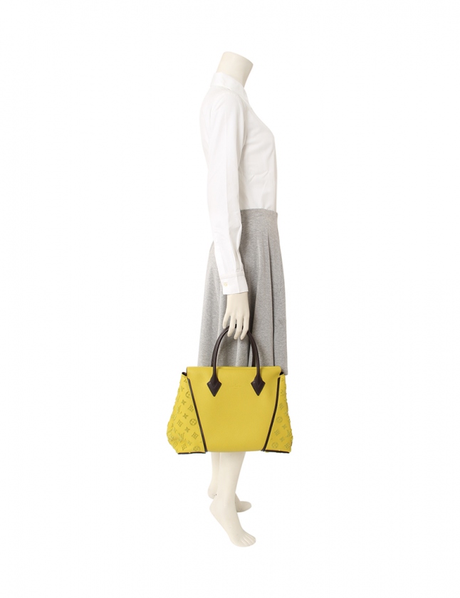 ルイヴィトン トートバッグ ヴェルール トートW PM モノグラム 黄色 レザー