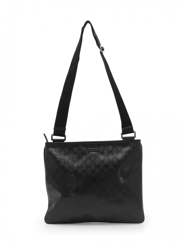 GUCCI グッチ グッチシマ レザー ショルダーバッグ 黒 201446 男女兼用