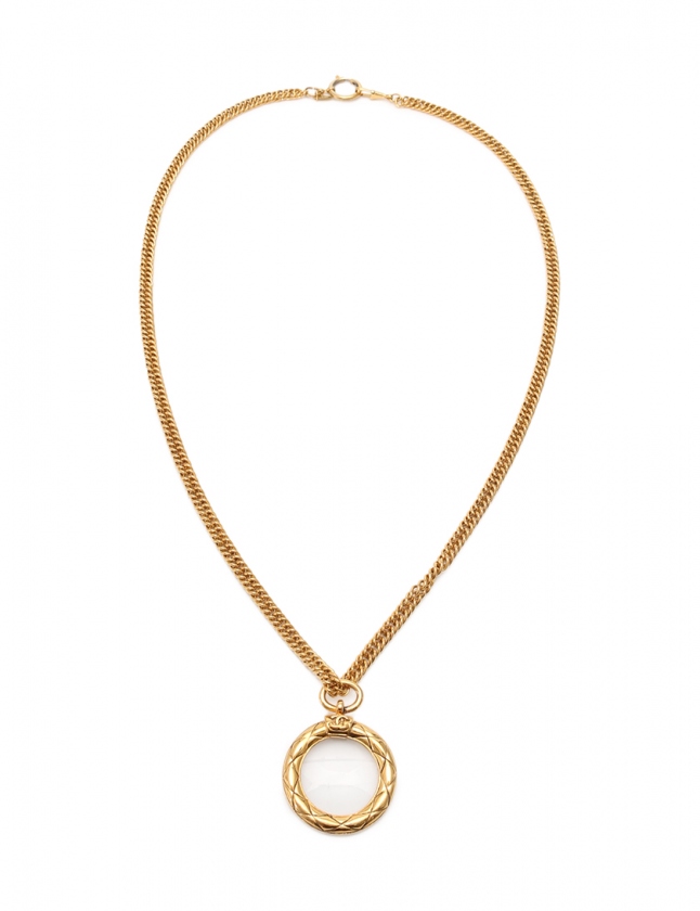 シャネル CHANEL ルーペネックレス マトラッセ ゴールド アクセサリー  
