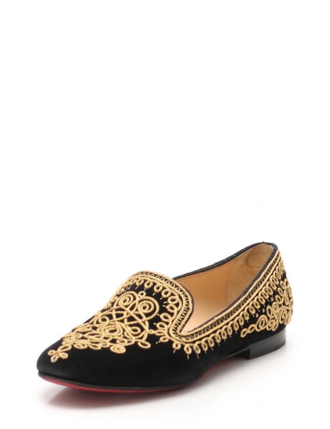 クリスチャンルブタン Christian louboutin フラットシューズ 黒 