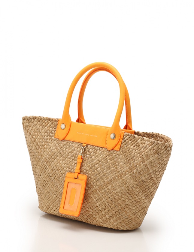 マークバイマークジェイコブス Marc By Marc Jacobs トートバッグ カゴバッグ ベージュ オレンジ ストロー レザー レディース 114 ベクトルパーク