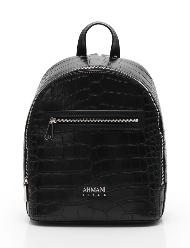 アルマーニ ジーンズ ARMANI JEANS リュック バックパック 黒 レザー  