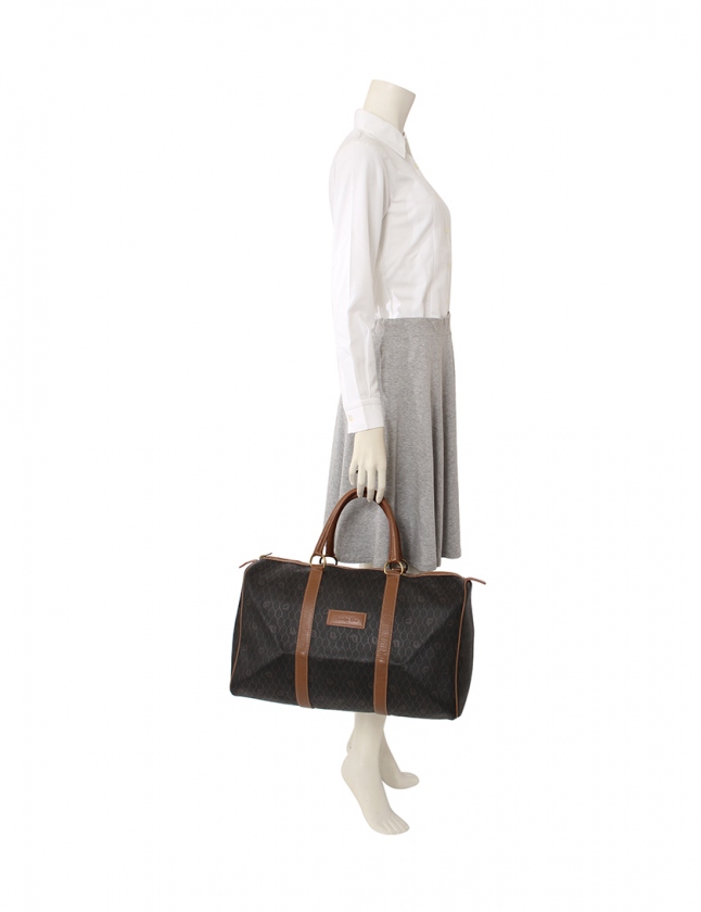 クリスチャンディオール Christian Dior ボストンバッグ 茶 PVC