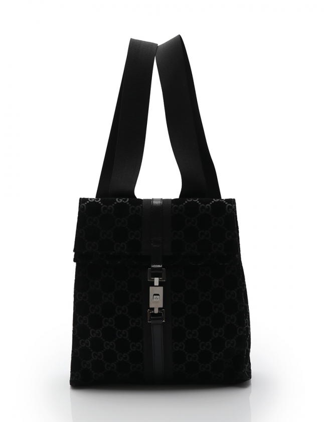 グッチ GUCCI バックパック リュック GG 黒 スエード レザー 