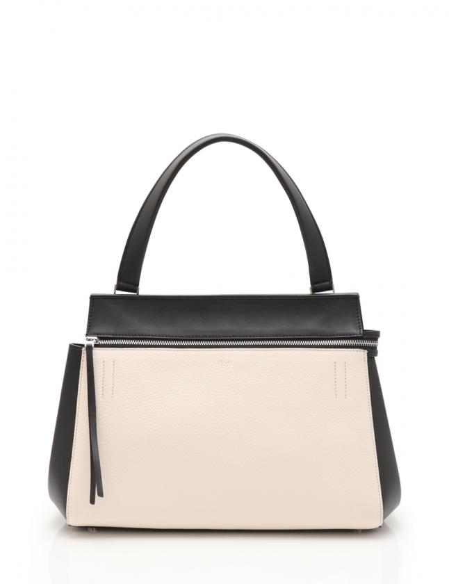 セリーヌ CELINE ハンドバッグ エッジ ベージュ 黒 レザー EDGE バイ 