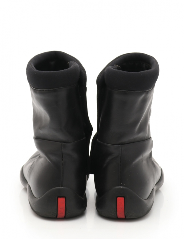 プラダスポーツ PRADA SPORT ブーツ 黒 7 シューズ 26cm レザー