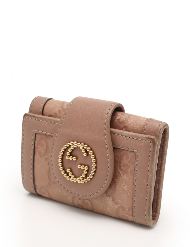 グッチ GUCCI 6連キーケース グッチシマ ピンクベージュ 小物