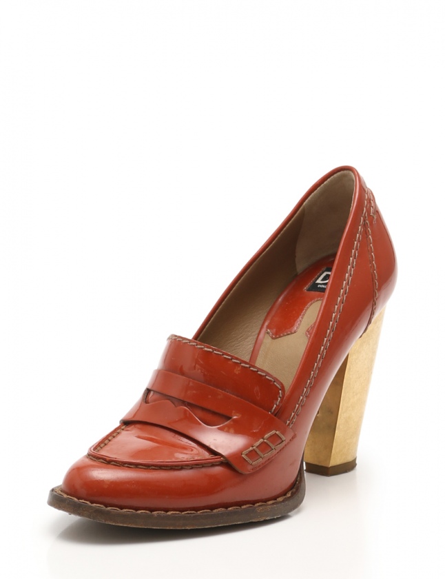 ディー&ジー ドルガバ ドルチェ&ガッバーナ D&G パンプス ヒール 茶  