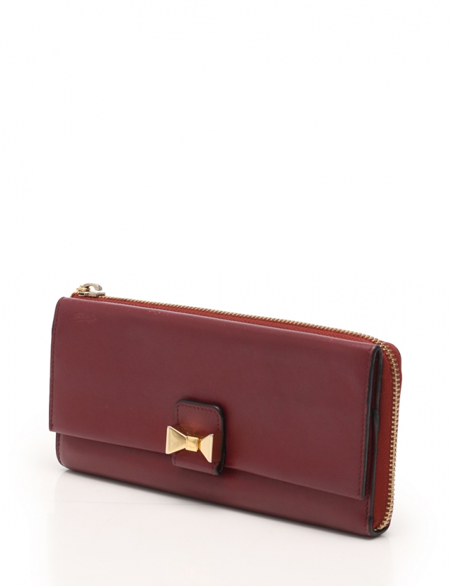 クロエ CHLOE 長財布 ボビー ボルドー 小物 レザー BOBBIE レディース 