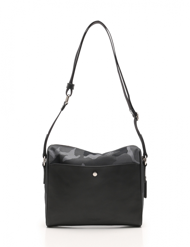 コーチ COACH ショルダーバッグ クロスボディー 迷彩柄 黒 グレー 