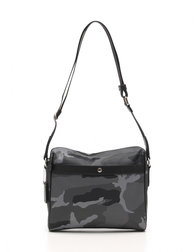コーチ COACH ショルダーバッグ クロスボディー 迷彩柄 黒 グレー 