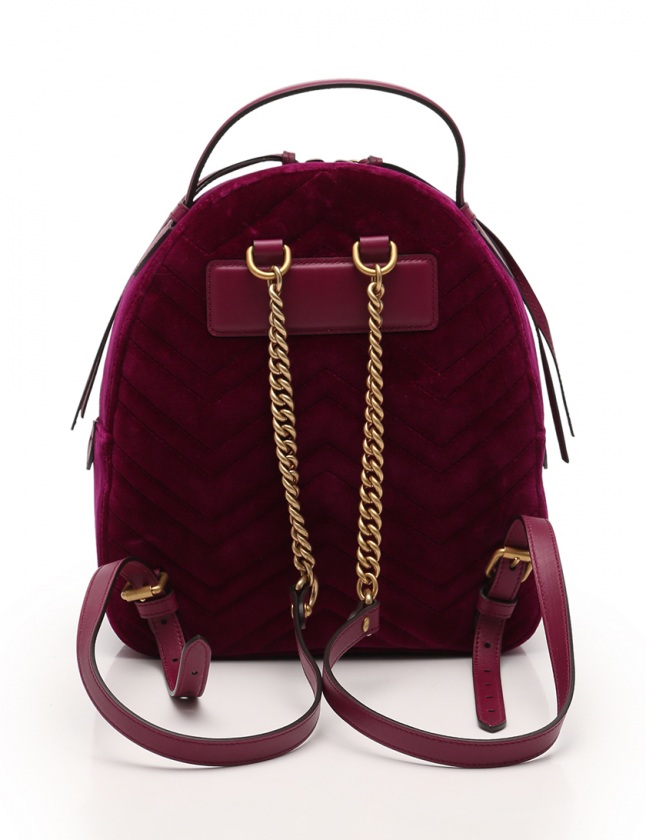 GUCCI GGマーモントバックパックベルベット リュック