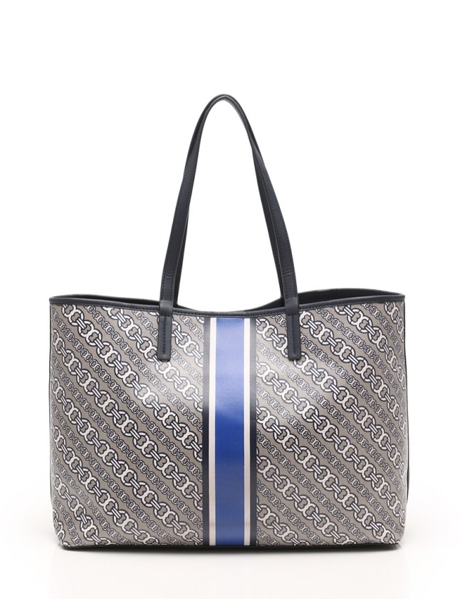 トリーバーチ TORY BURCH トートバッグ グレー ネイビー 41746
