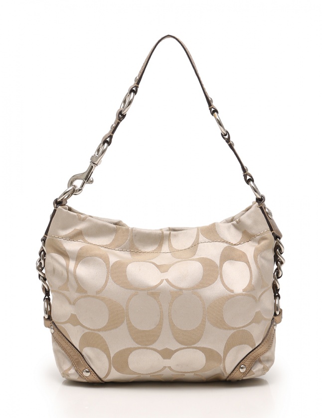 コーチ COACH ショルダーバッグ シグネチャーサテンカーリー ベージュ 