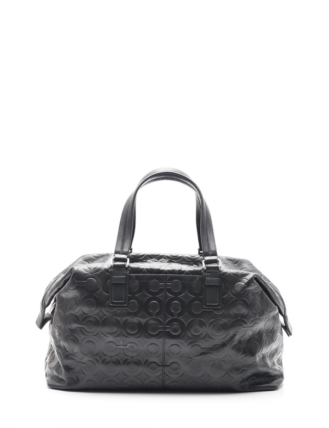 COACH コーチ オプアート エンボスド レザー ボストンバッグ メンズ 