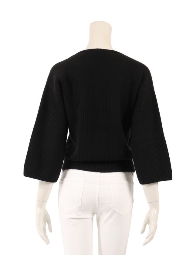 CHANEL パフスリーブニット 半袖 38 ブラック CHANEL パフスリーブニット 半袖 38 ブラック CHANELパフスリーブ