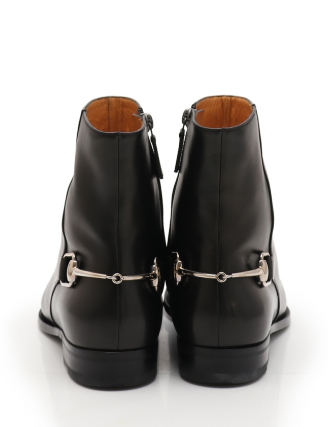 グッチ GUCCI ショートブーツ ホースビット 黒 41.5 EJ シューズ 26.5  