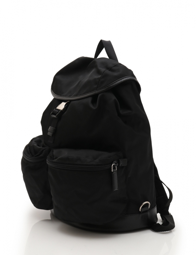 プラダ PRADA バックパック リュック 黒 V164 ナイロン レザー TESSUTO 