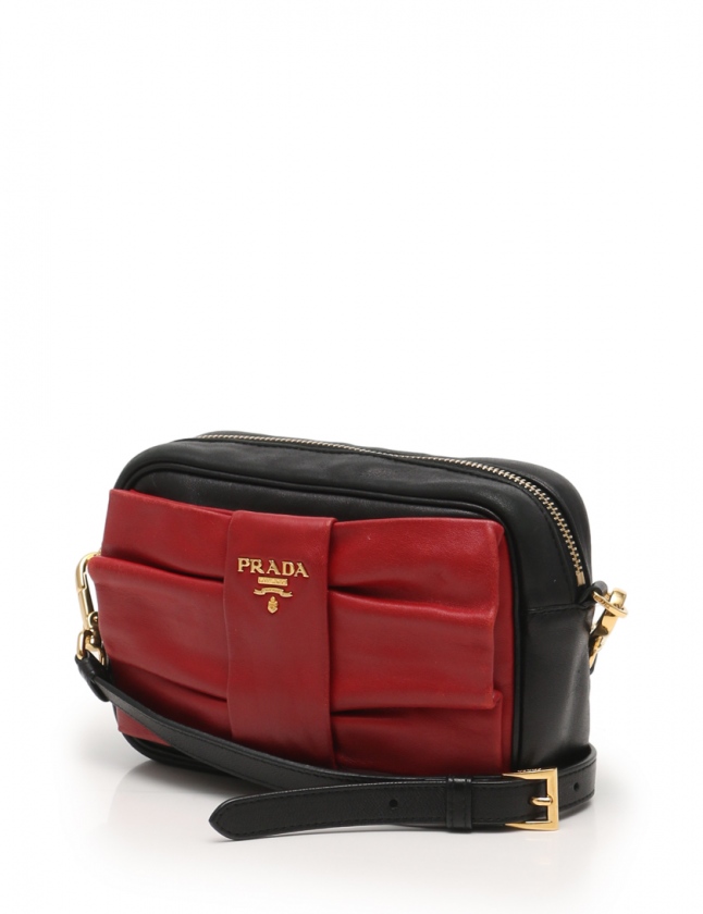 PRADA ショルダーバック プラダ 2way ポーチ リボン BP0166 黒