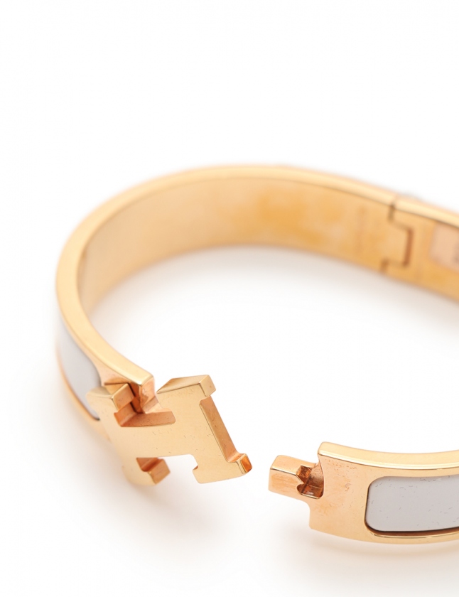 エルメス HERMES ブレスレット クリッククラックPM Hバングル ピンク 