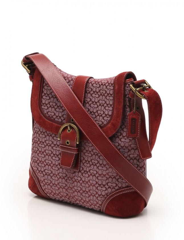 COACH スエード ショルダーバッグ ボルドー COACH/スエード ショルダー 